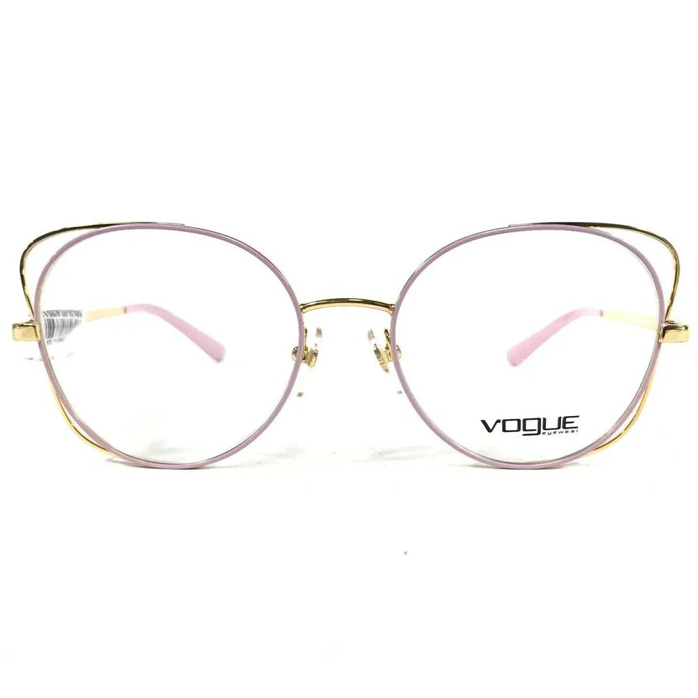 Vogue Eyeglasses Frames VO4068 5024 Gold Pink Cat Eye Full Wire Rim 51-17-135
